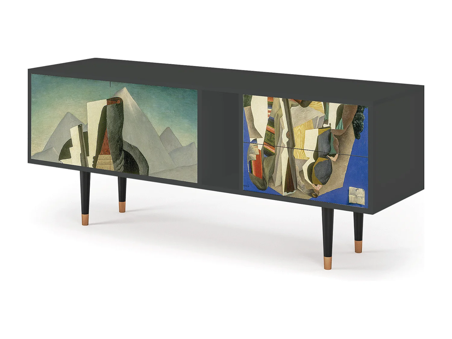 Meuble TV - 170х69х48 cm - T1 - The Cubist Paintings , Anthracite