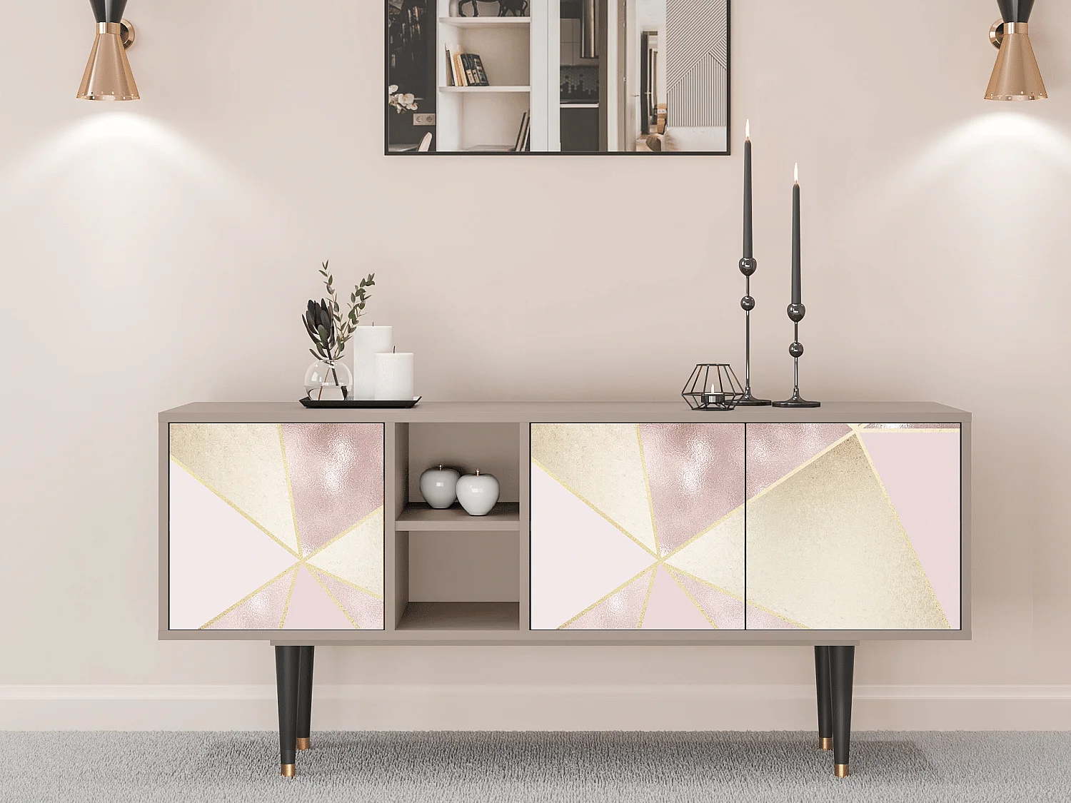 Meuble TV - 150х69х41 cm - T5 - Cosmopolitan Diva, Latte