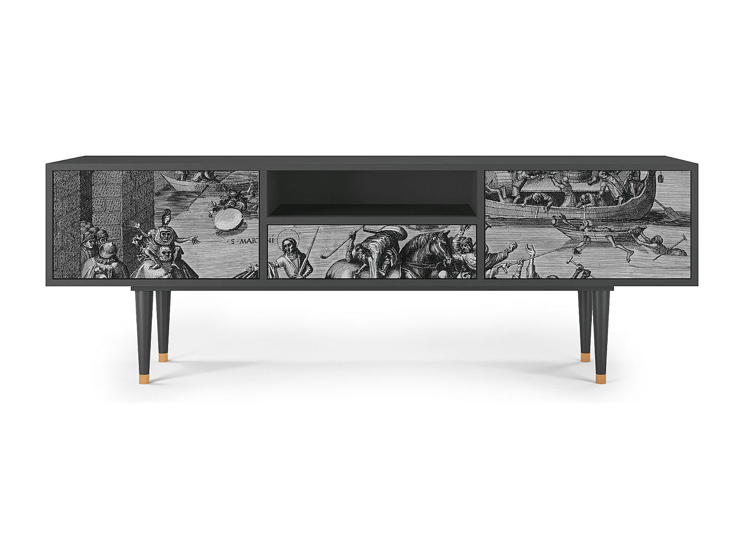 Szafka RTV - 170х59х41 cm - T6 - Saint Martin, Antracyt