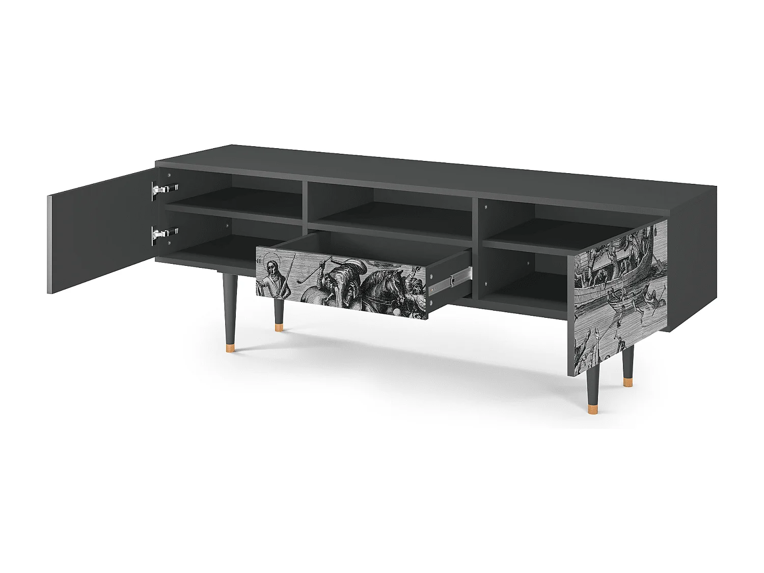 Szafka RTV - 170х59х41 cm - T6 - Saint Martin, Antracyt