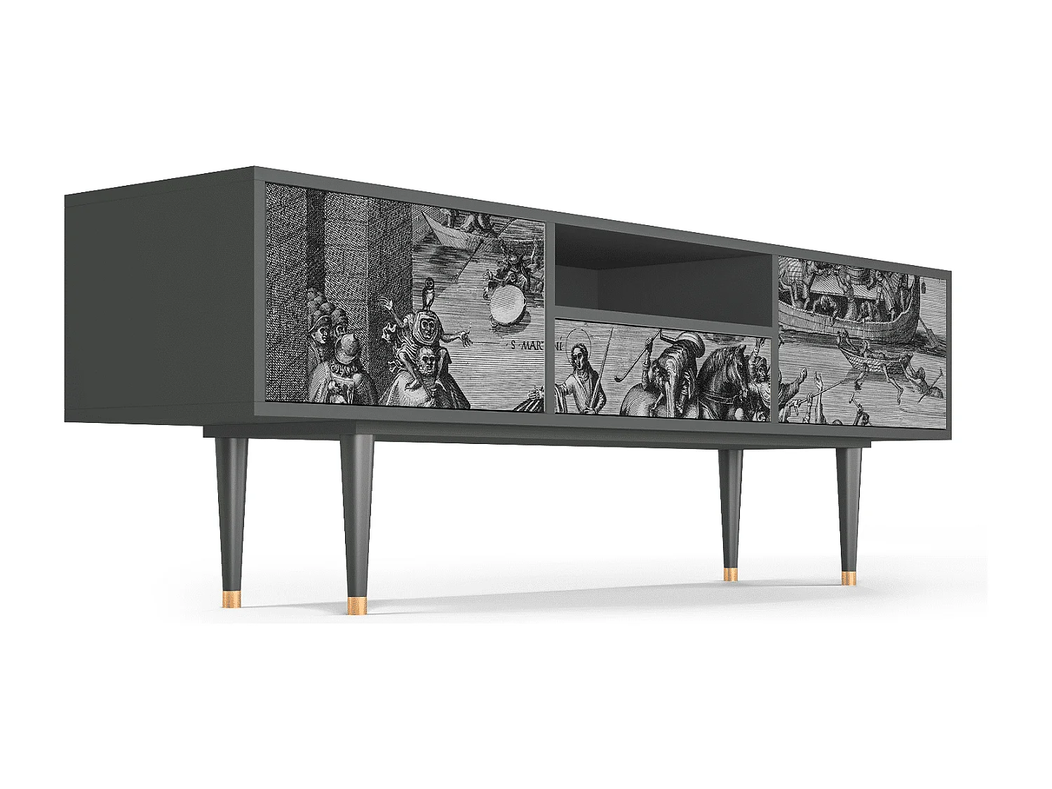 Meuble TV - 170х59х41 cm - T6 - Saint Martin, Anthracite