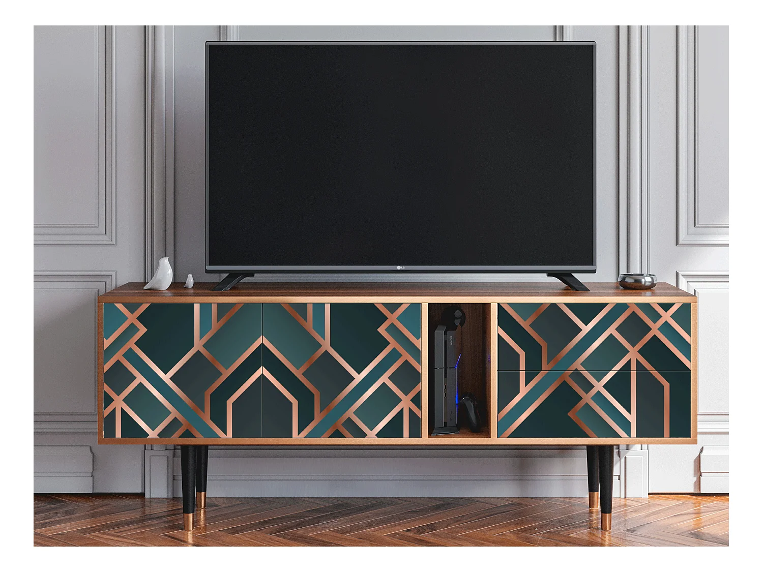 Meuble TV - 170х69х48 cm - T1 - Bronze Crossroad, Noyer