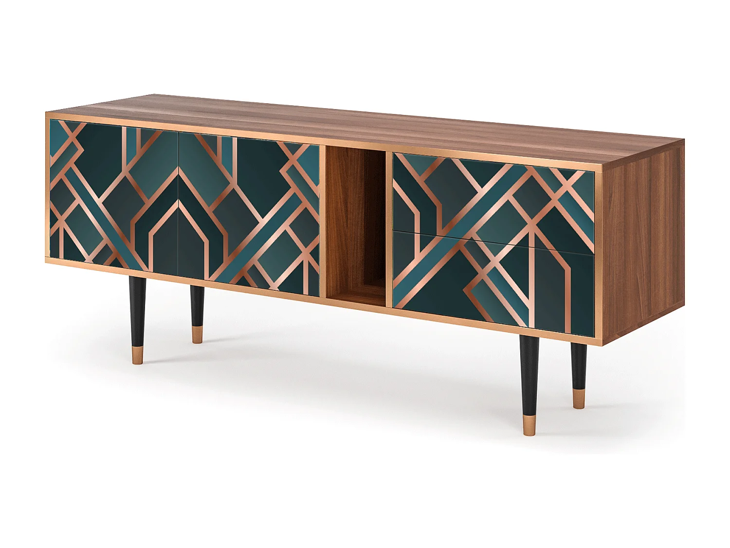 Meuble TV - 170х69х48 cm - T1 - Bronze Crossroad, Noyer