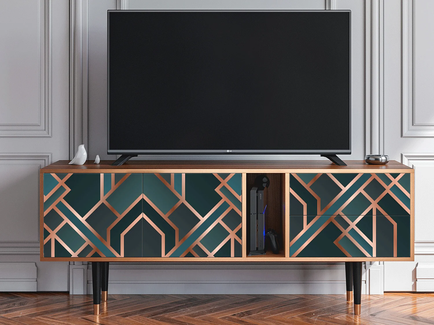 Meuble TV - 170х69х48 cm - T1 - Bronze Crossroad, Noyer