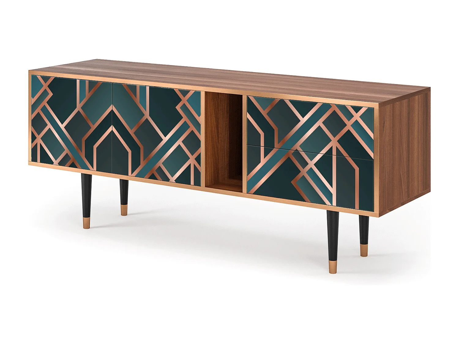 Meuble TV - 170х69х48 cm - T1 - Bronze Crossroad, Noyer