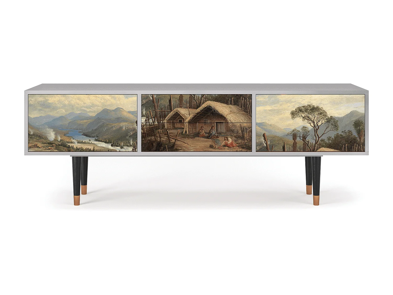 Meuble TV - 170х59х48 cm - T4 - View Across the Plains , Gris