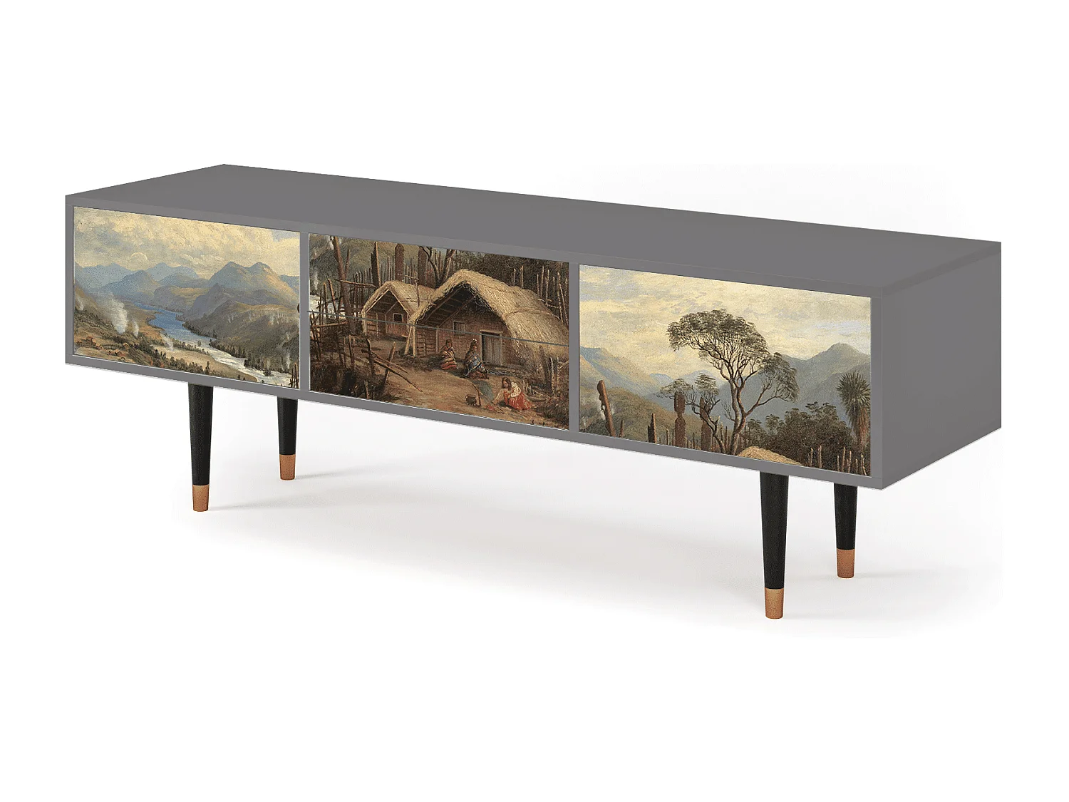 Meuble TV - 170х59х48 cm - T4 - View Across the Plains , Gris