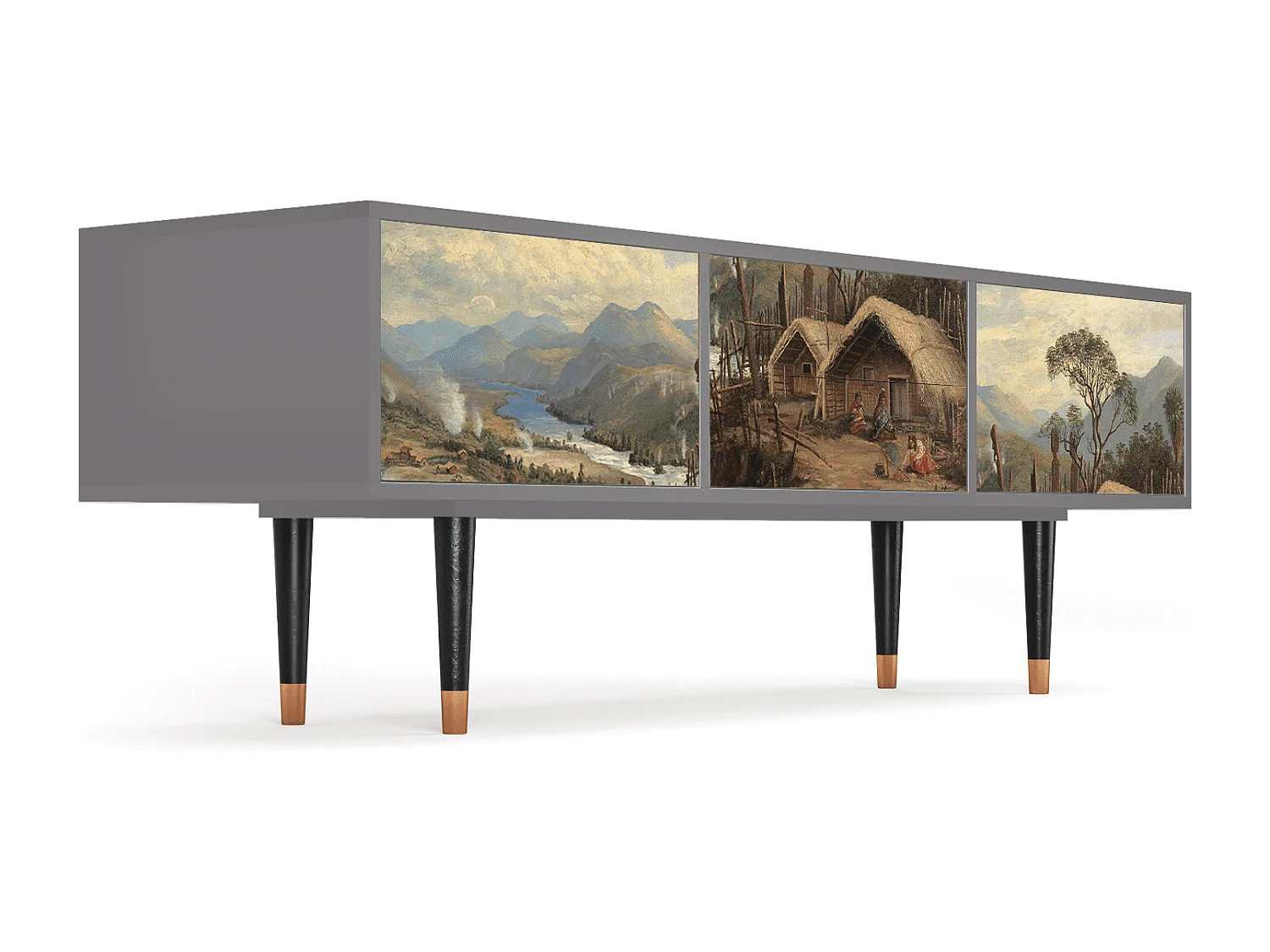 Meuble TV - 170х59х48 cm - T4 - View Across the Plains , Gris