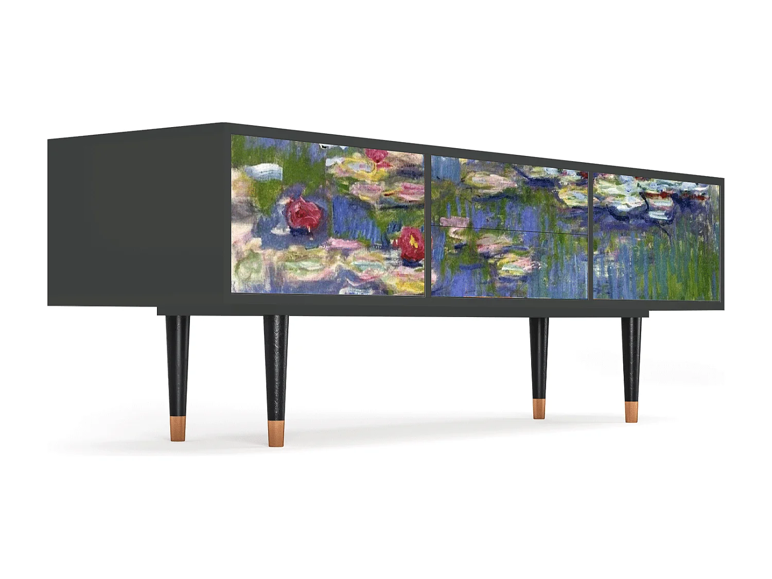 TV-meubel - 170х59х48 cm - T4 - The water lily pond  , Antraciet