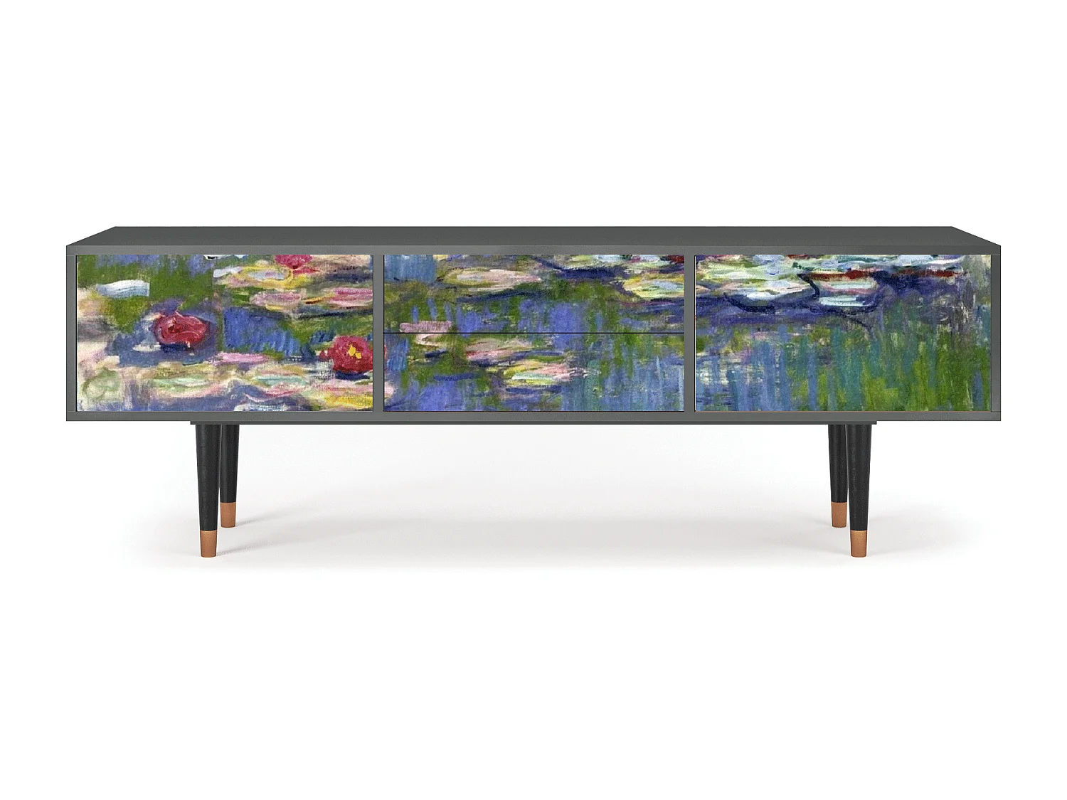 TV-meubel - 170х59х48 cm - T4 - The water lily pond  , Antraciet