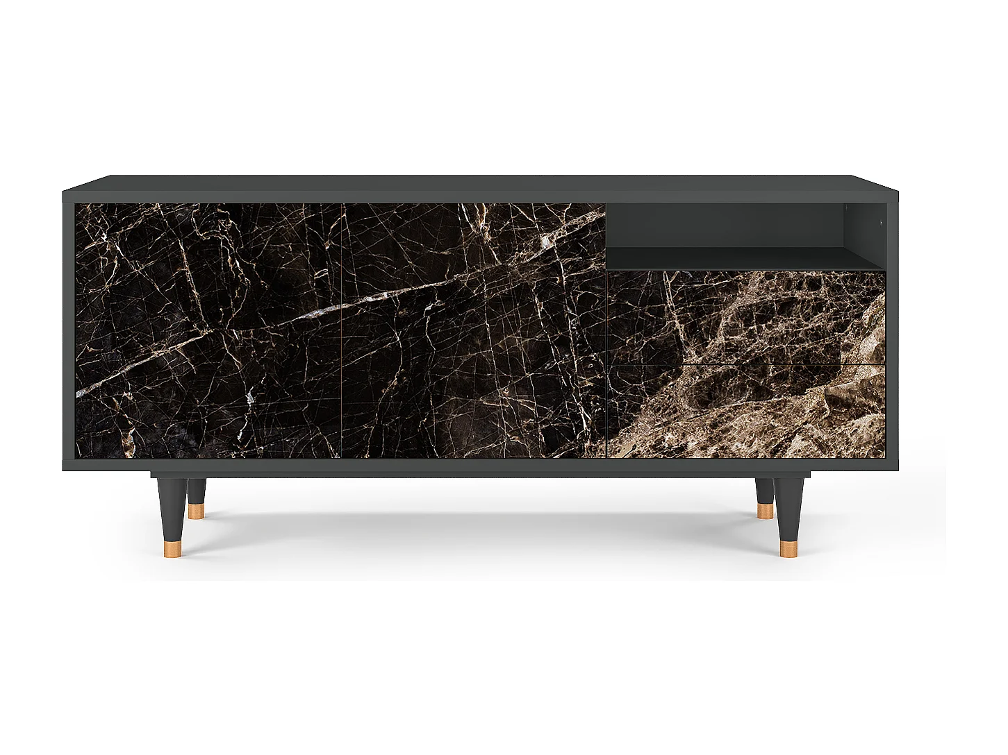 Meuble TV - 125х56х41 cm - T7 - Night Abyss, Anthracite