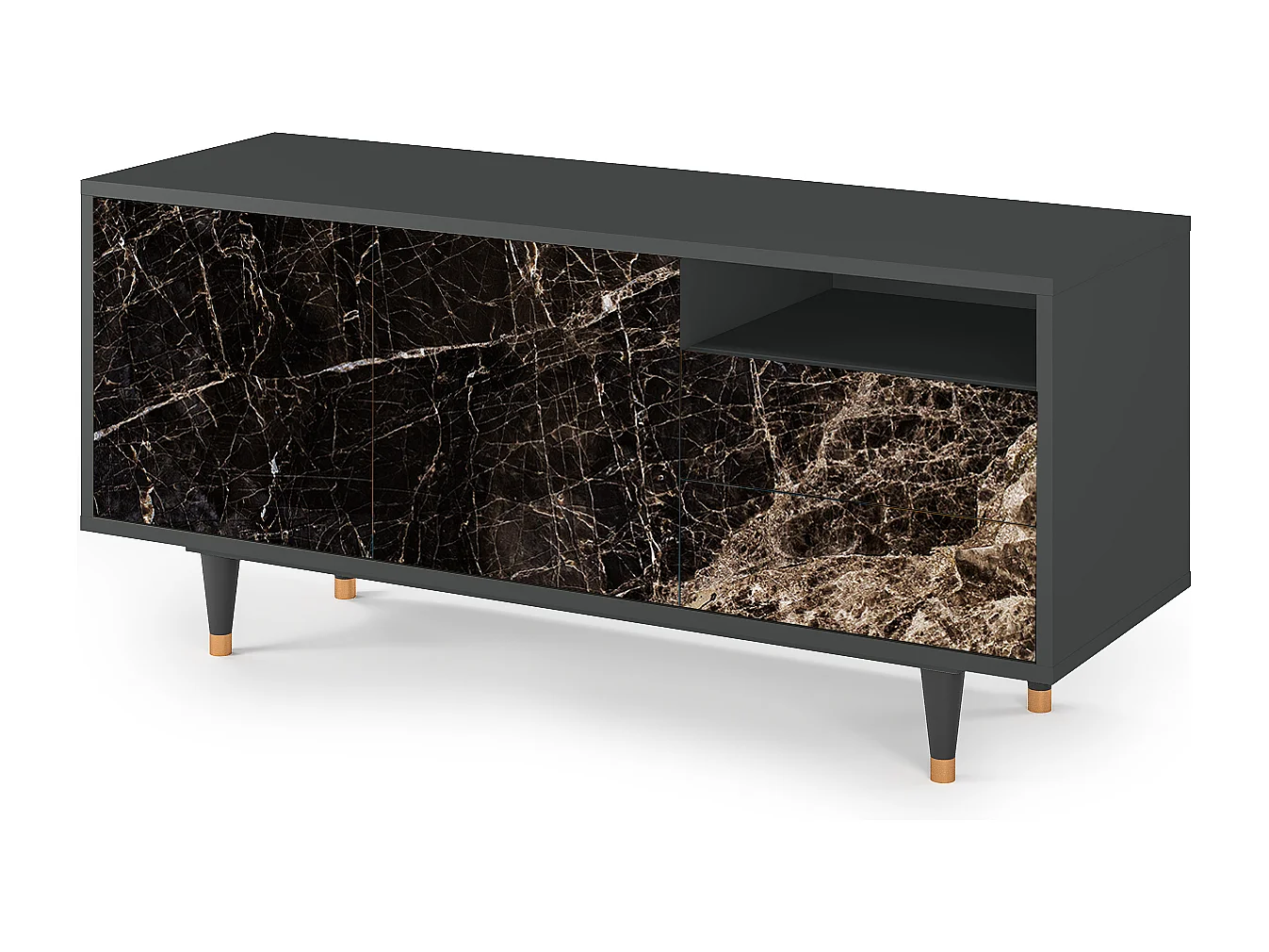 Meuble TV - 125х56х41 cm - T7 - Night Abyss, Anthracite