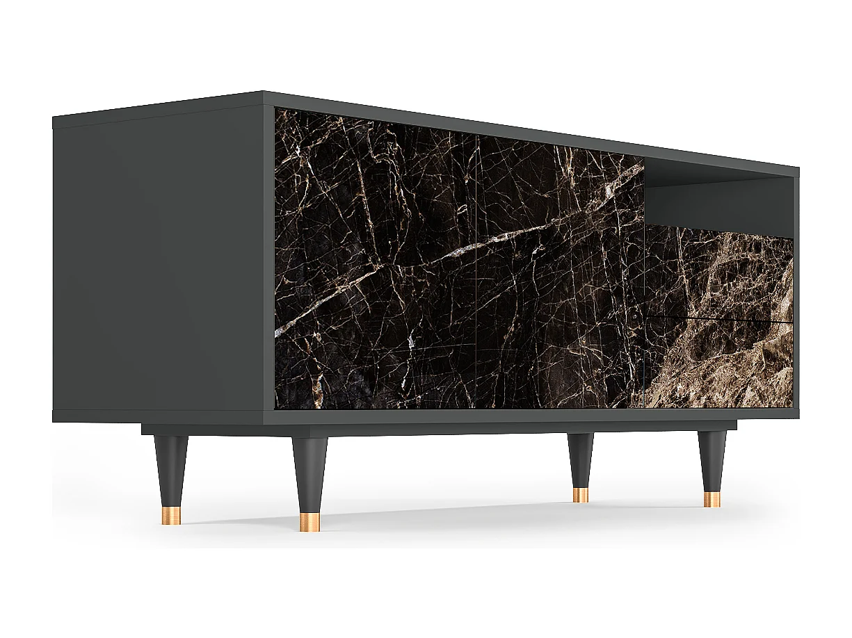 Meuble TV - 125х56х41 cm - T7 - Night Abyss, Anthracite