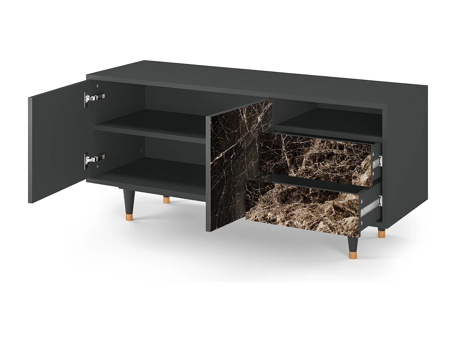 Meuble TV - 125х56х41 cm - T7 - Night Abyss, Anthracite