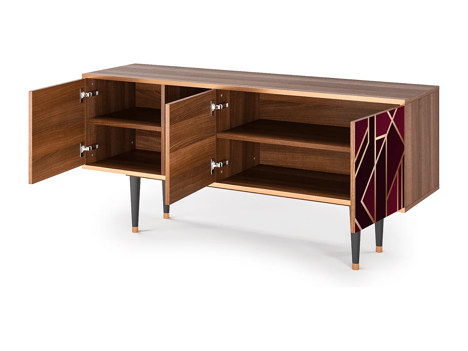 TV-meubel - 150х69х41 cm - T5 - Burgundy Jewelery, Walnoot