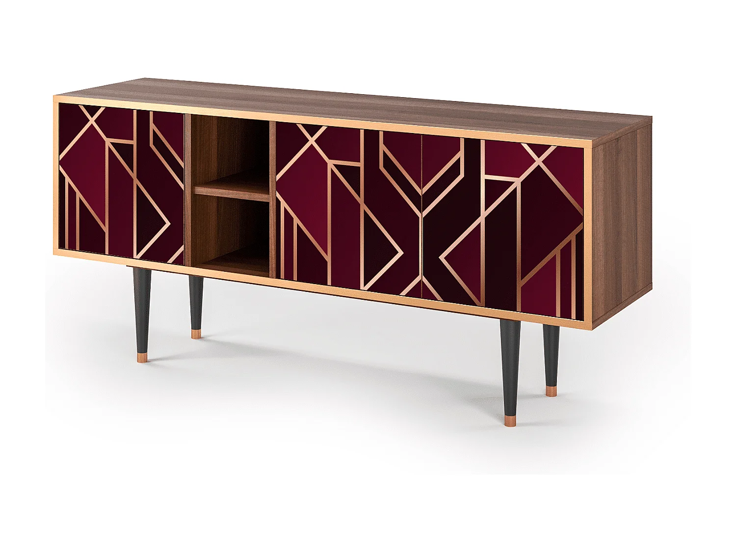 Meuble TV - 150х69х41 cm - T5 - Burgundy Jewelery, Noyer