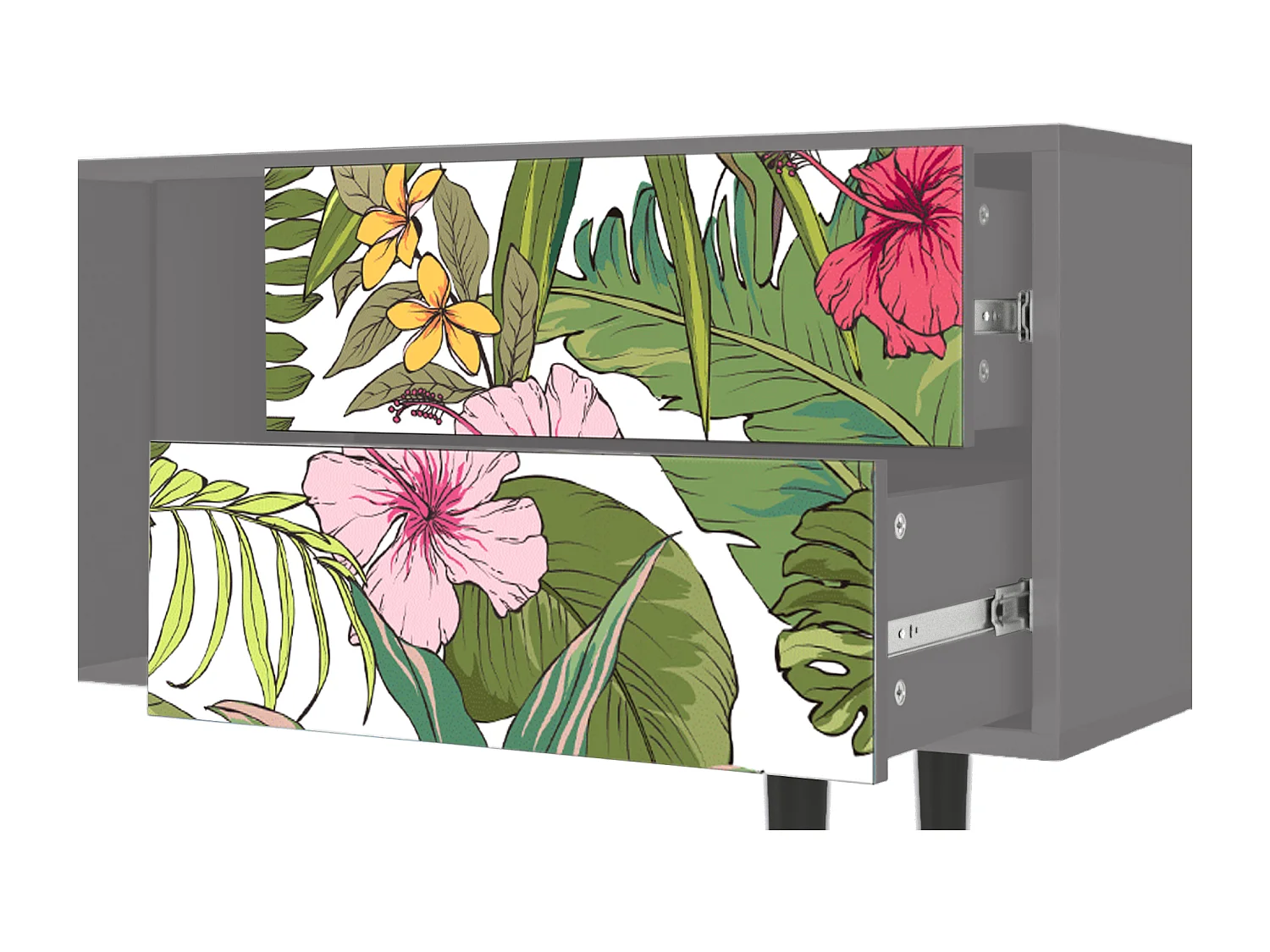 Meuble TV - 170х69х48 cm - T1 - Verdant Tropics, Gris