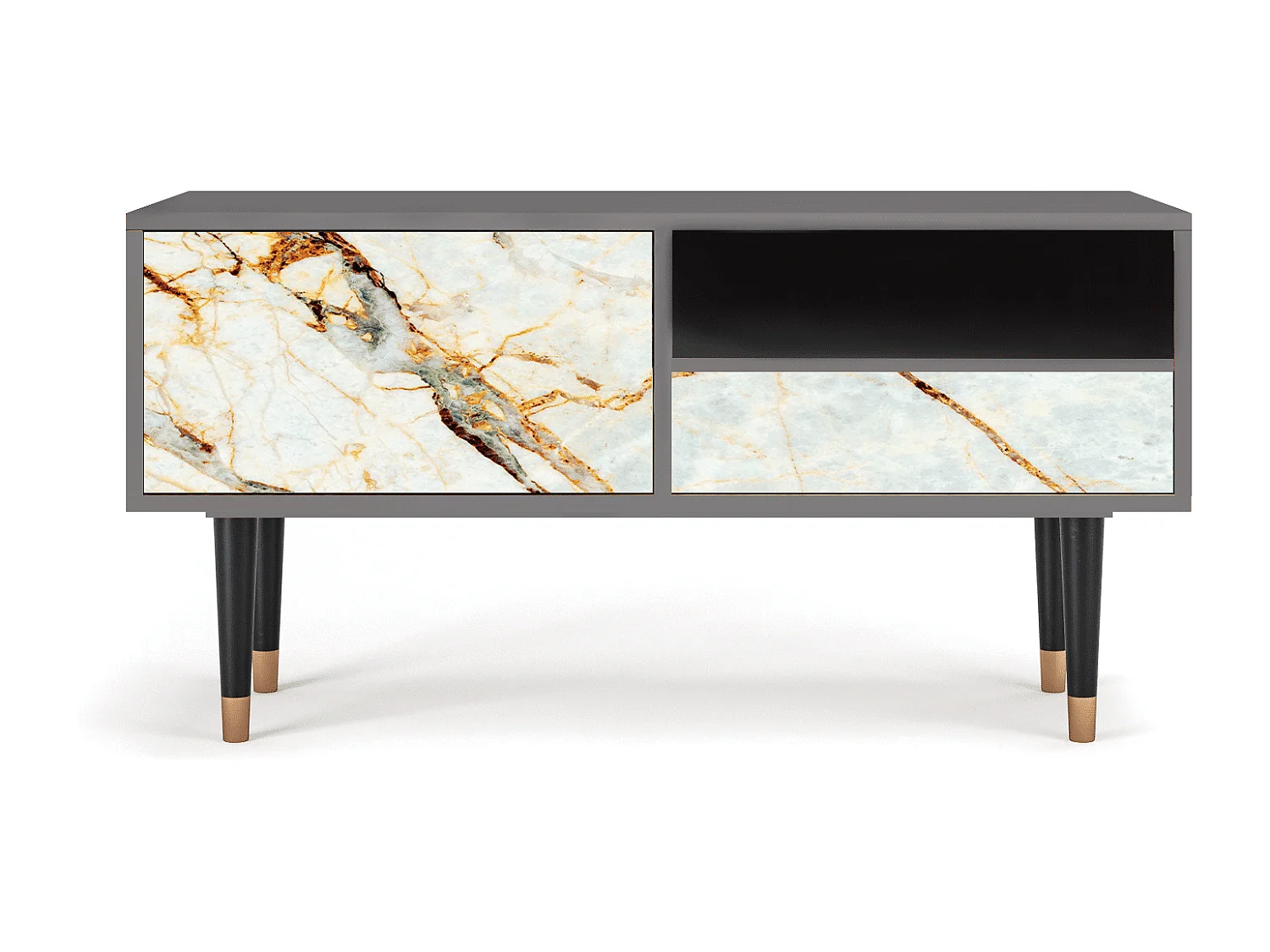 Mueble de TV - 115х59х48 cm - T3 - Areiay Marble, Cinza