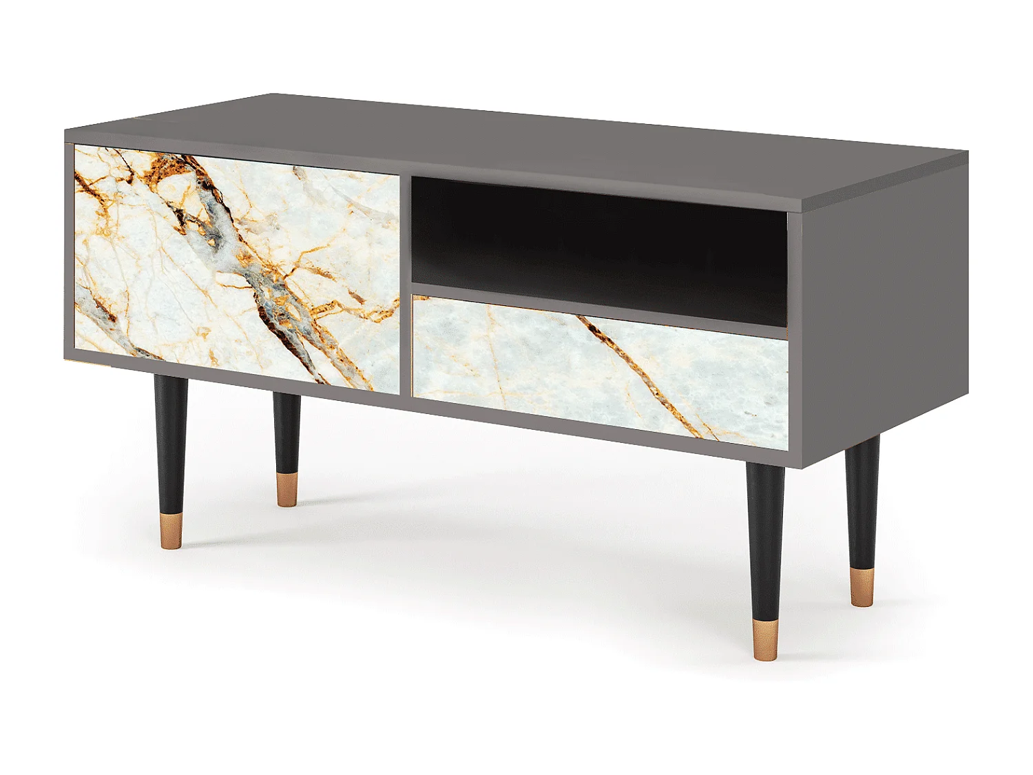Mueble de TV - 115х59х48 cm - T3 - Areiay Marble, Cinza