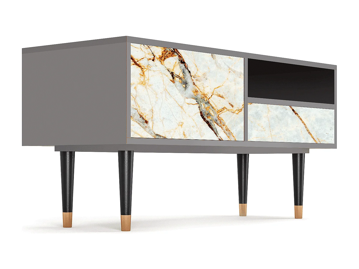 Mueble de TV - 115х59х48 cm - T3 - Areiay Marble, Cinza