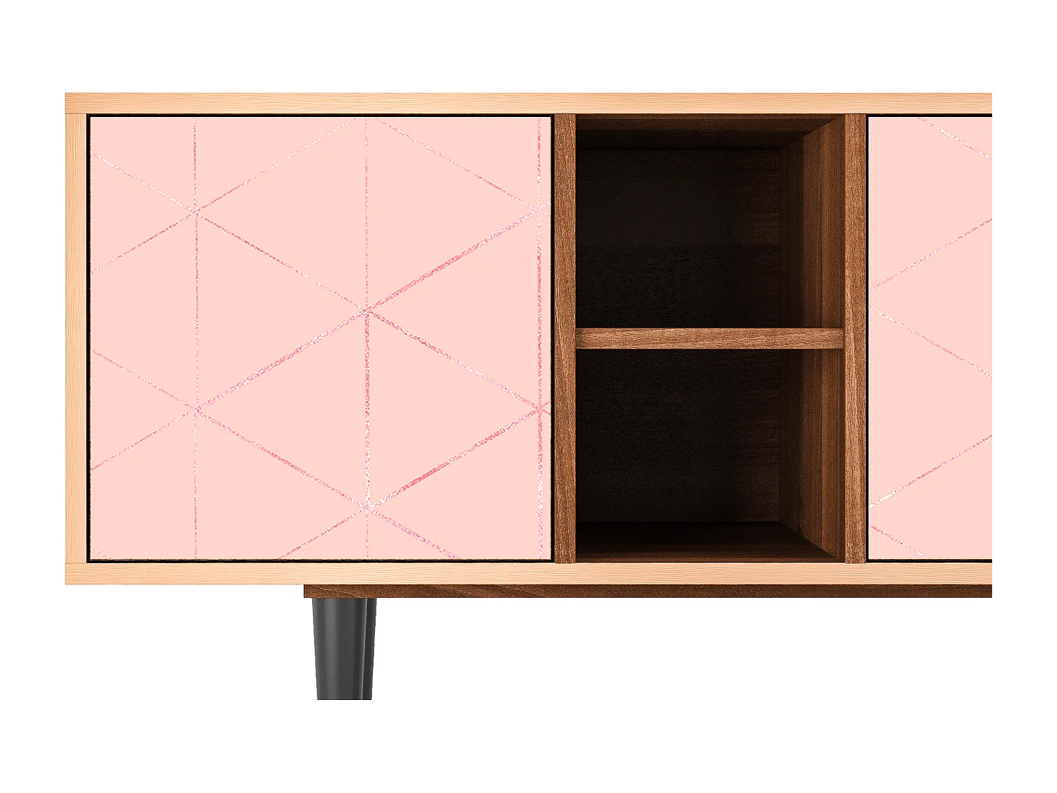 Meuble TV - 150х69х41 cm - T5 - Rose Quartz, Noyer