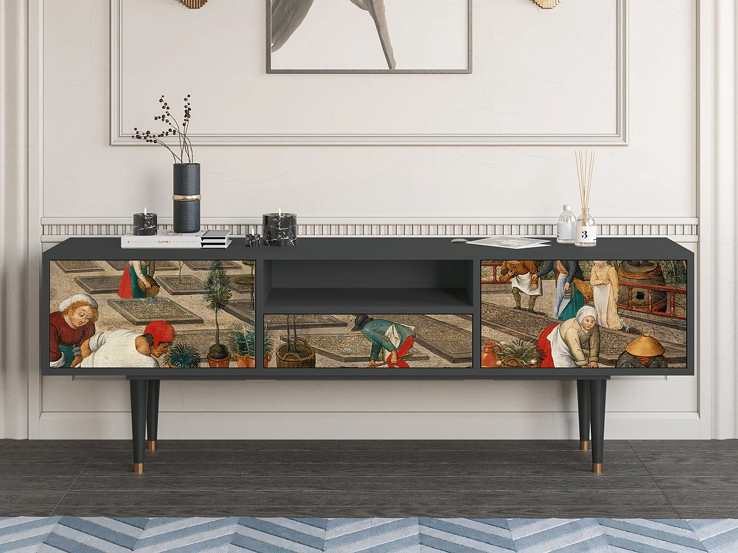 Meuble TV - 170х59х41 cm - T6 - The Younger - Spring, Anthracite