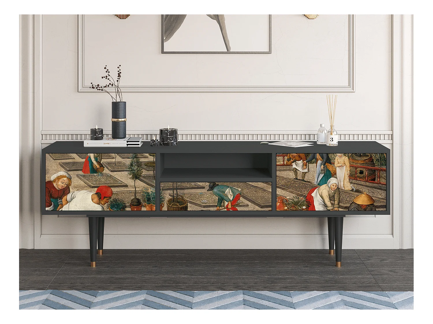 Meuble TV - 170х59х41 cm - T6 - The Younger - Spring, Anthracite