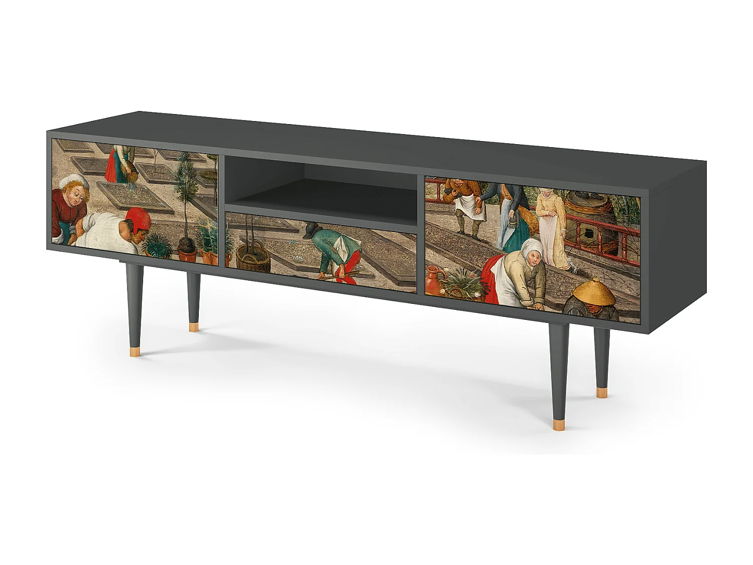 Mueble de TV - 170х59х41 cm - T6 - The Younger - Spring, Antracita