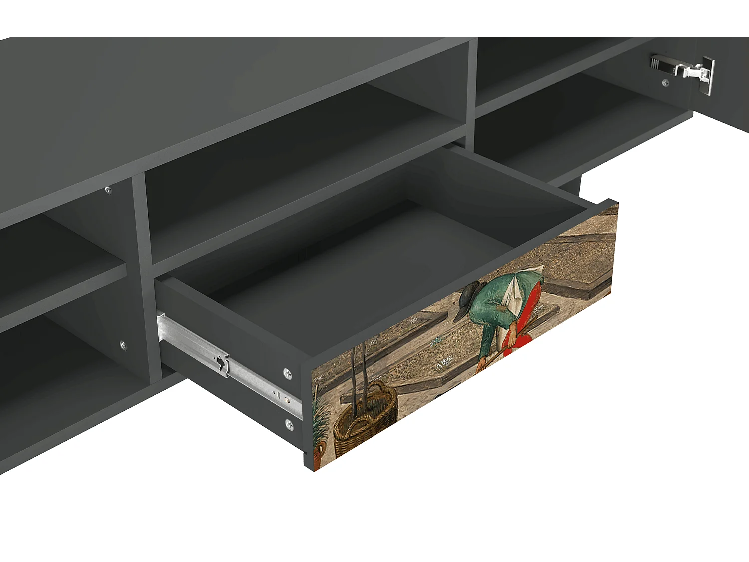 Mueble de TV - 170х59х41 cm - T6 - The Younger - Spring, Antracita