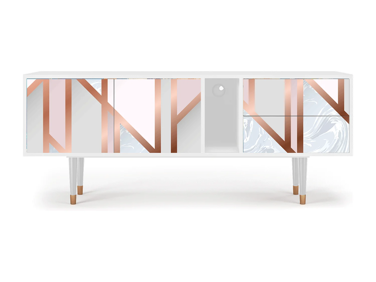 Szafka RTV - 170х69х48 cm - T1 - Champagne Story, Biały