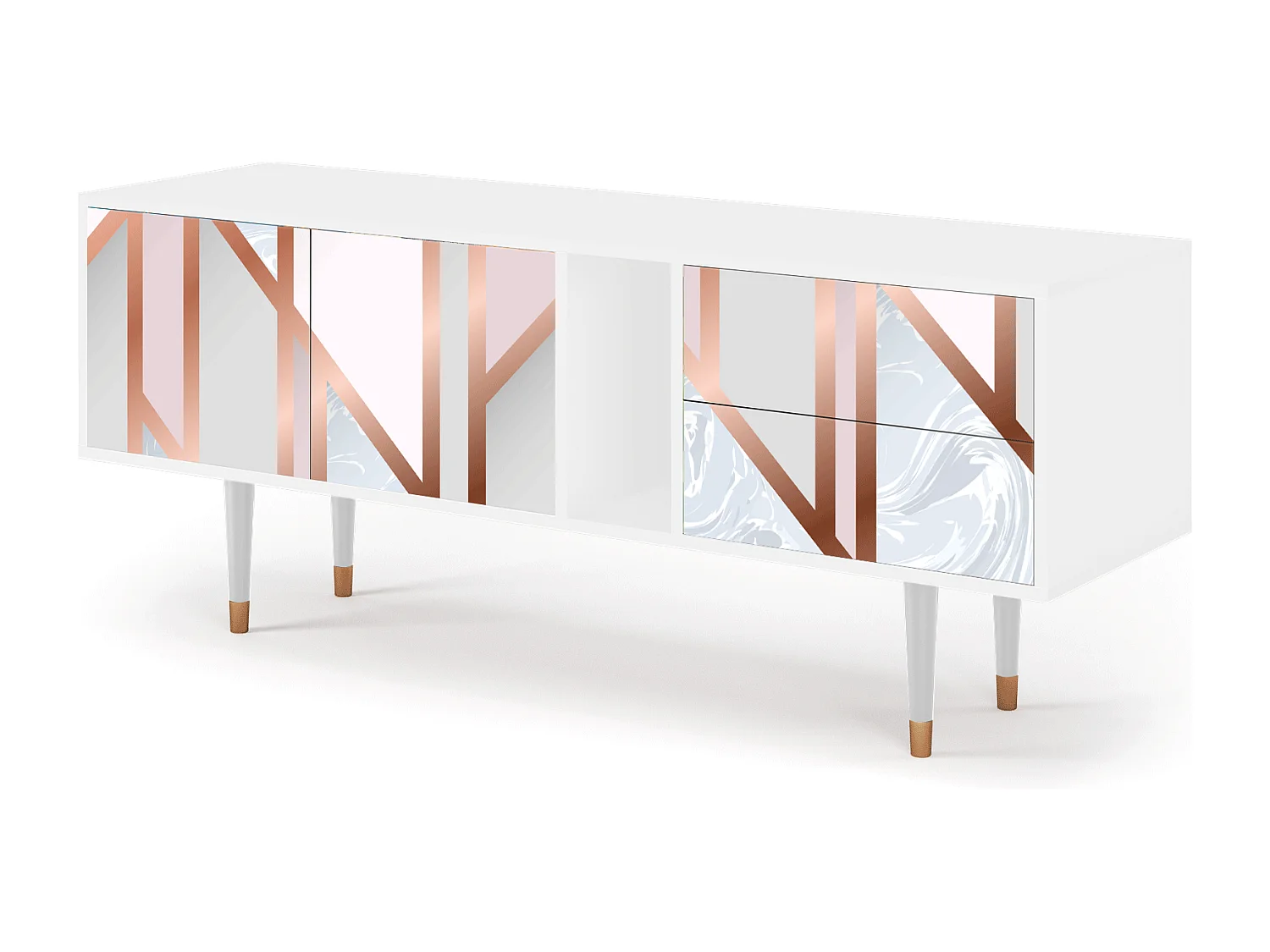 Szafka RTV - 170х69х48 cm - T1 - Champagne Story, Biały