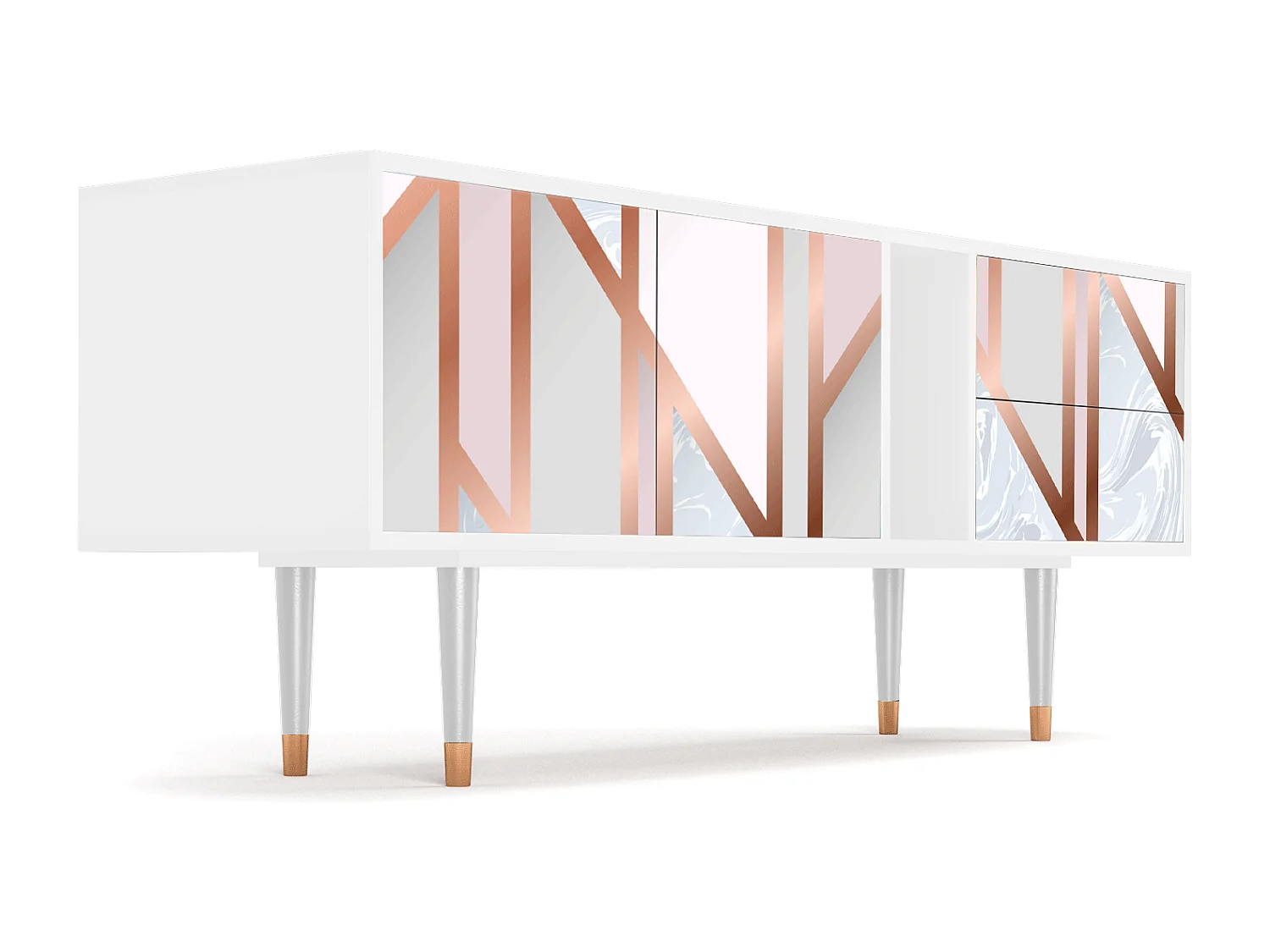 Szafka RTV - 170х69х48 cm - T1 - Champagne Story, Biały