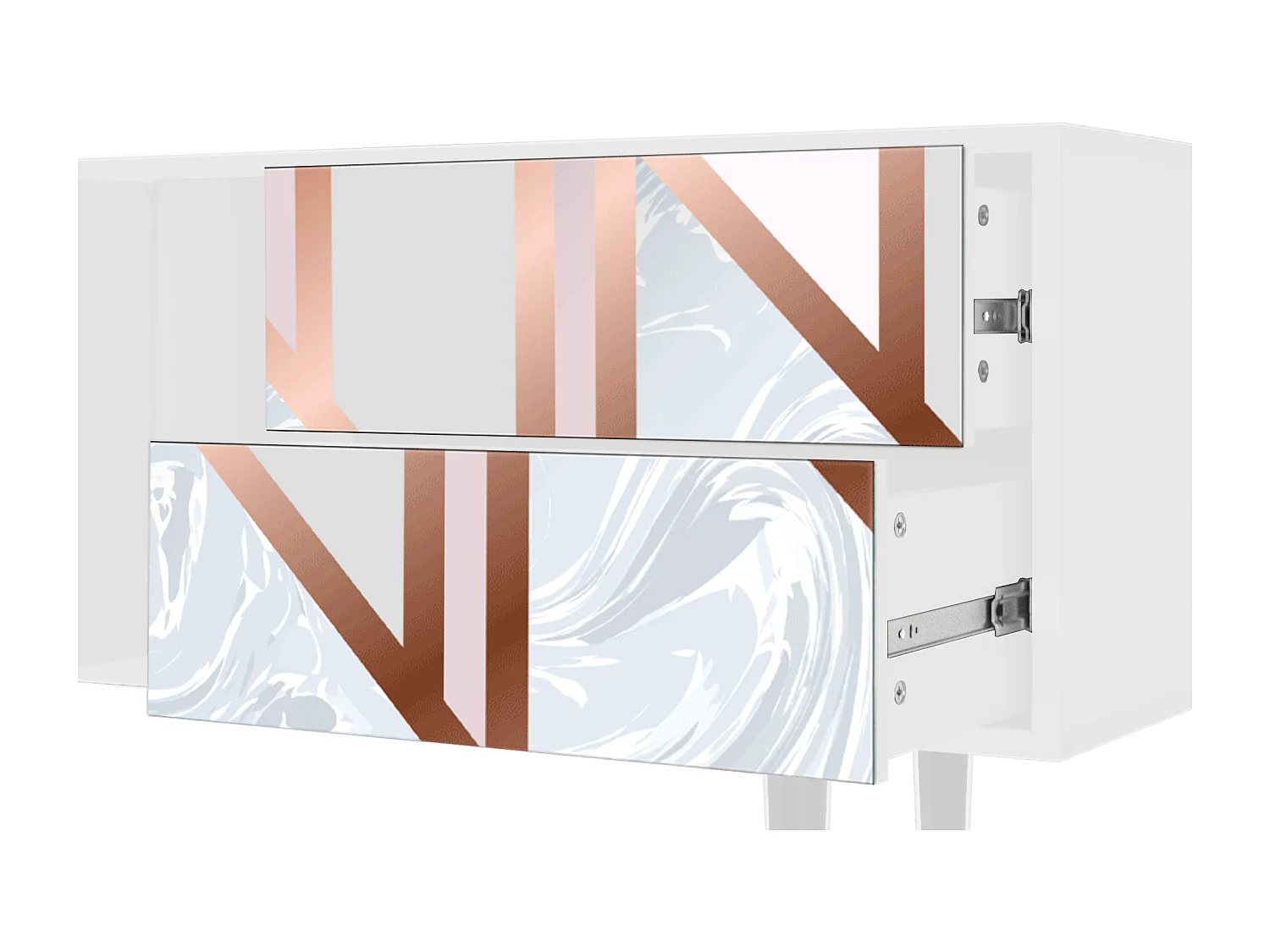 Szafka RTV - 170х69х48 cm - T1 - Champagne Story, Biały