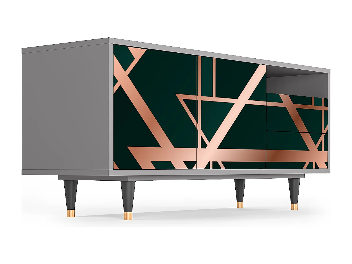 Meuble TV - 125х56х41 cm - T7 - Emerald Gatsby, Gris