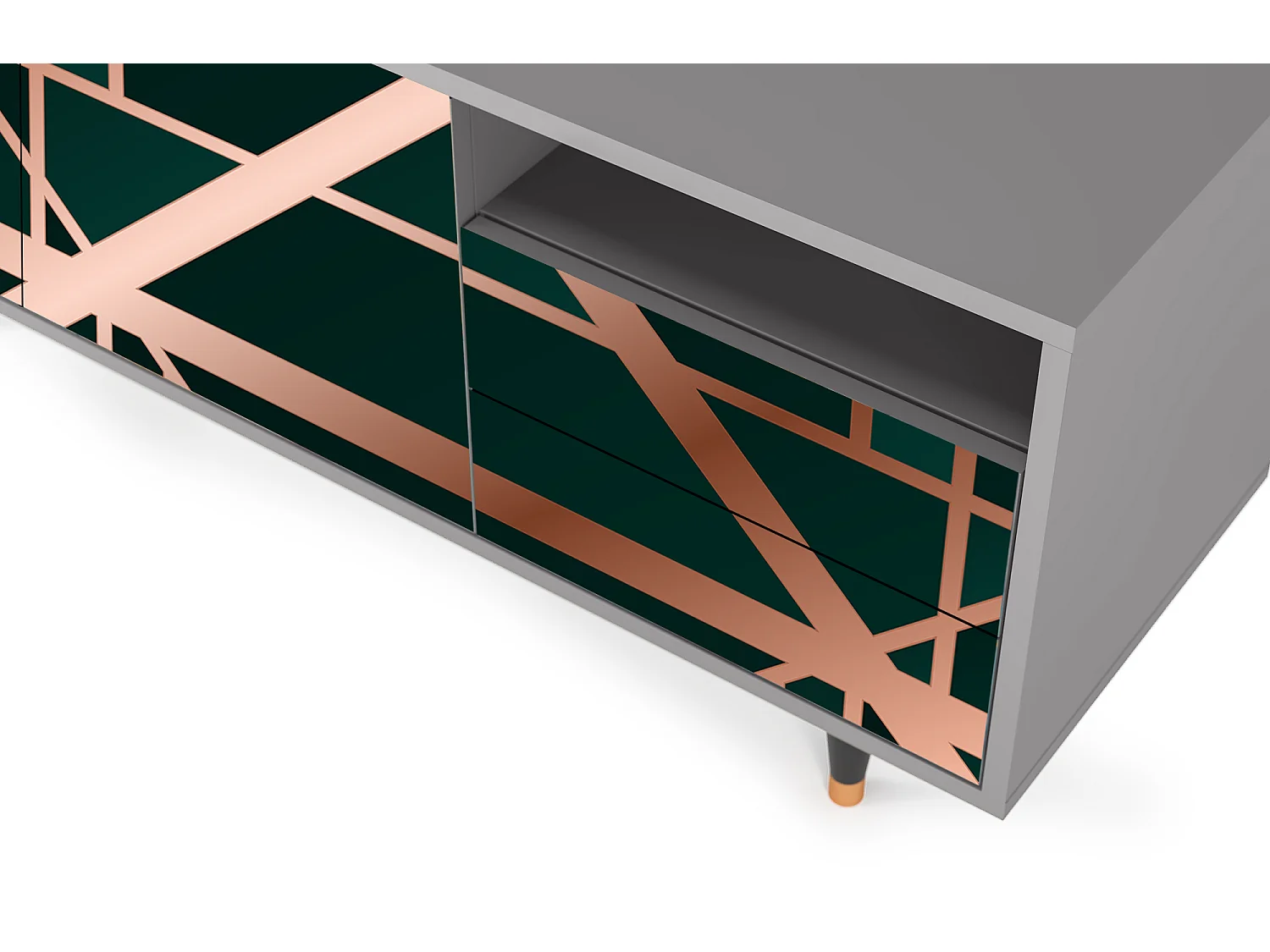 Meuble TV - 125х56х41 cm - T7 - Emerald Gatsby, Gris