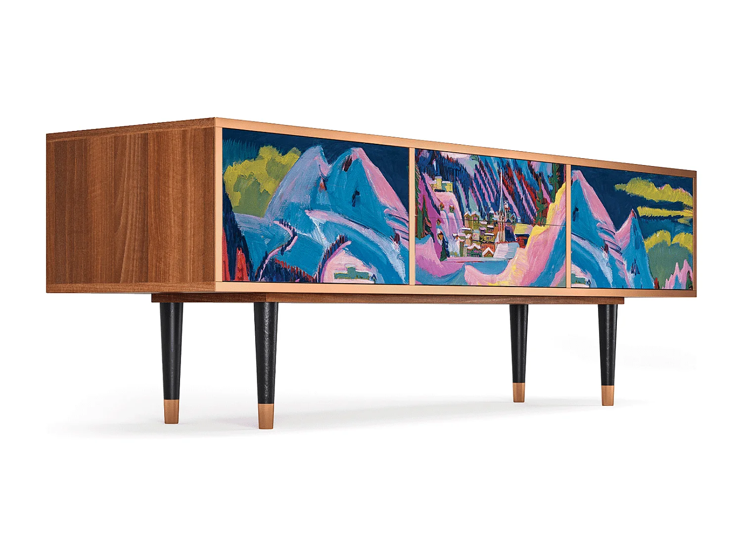 TV-Möbel - 170х59х48 cm - T4 - Davos Winter, Walnuss