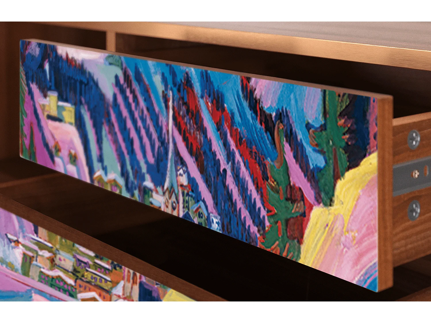 TV-Möbel - 170х59х48 cm - T4 - Davos Winter, Walnuss