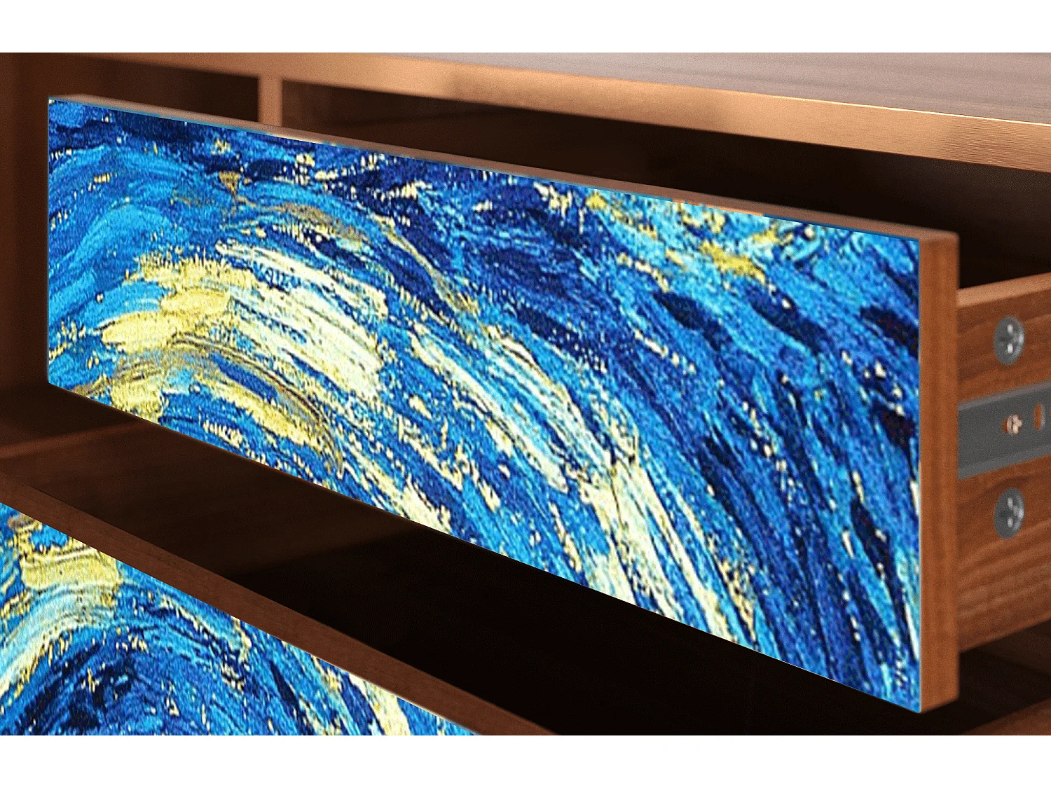 TV-Möbel - 170х59х48 cm - T4 - The Starry Night  , Walnuss
