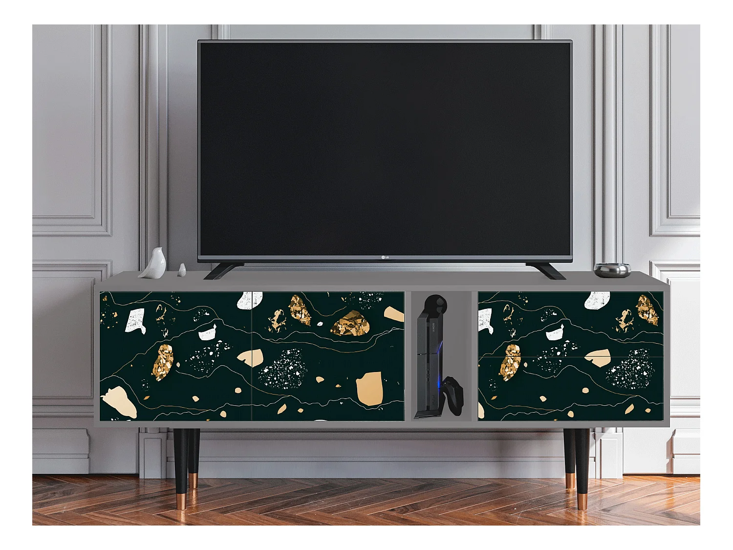 Meuble TV - 170х69х48 cm - T1 - Space Rocks, Gris