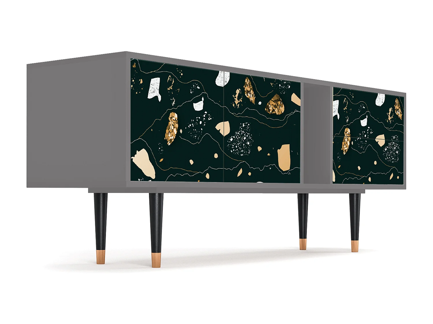 Meuble TV - 170х69х48 cm - T1 - Space Rocks, Gris