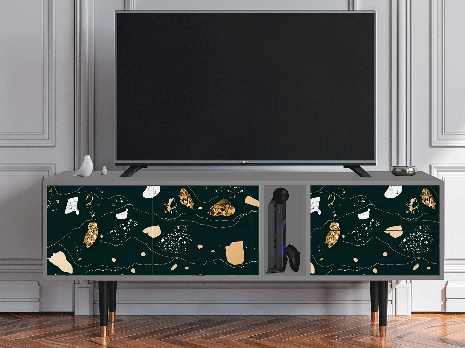 TV-meubel - 170х69х48 cm - T1 - Space Rocks, Grijs