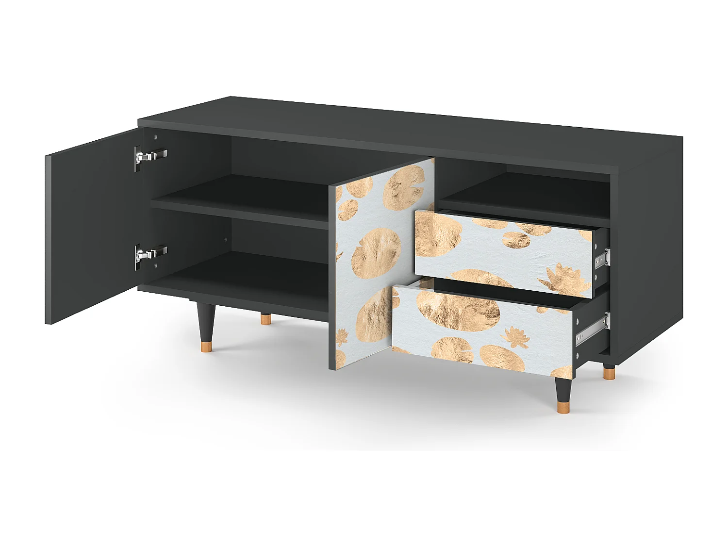 Meuble TV - 125х56х41 cm - T7 - Blue Giraffe, Anthracite