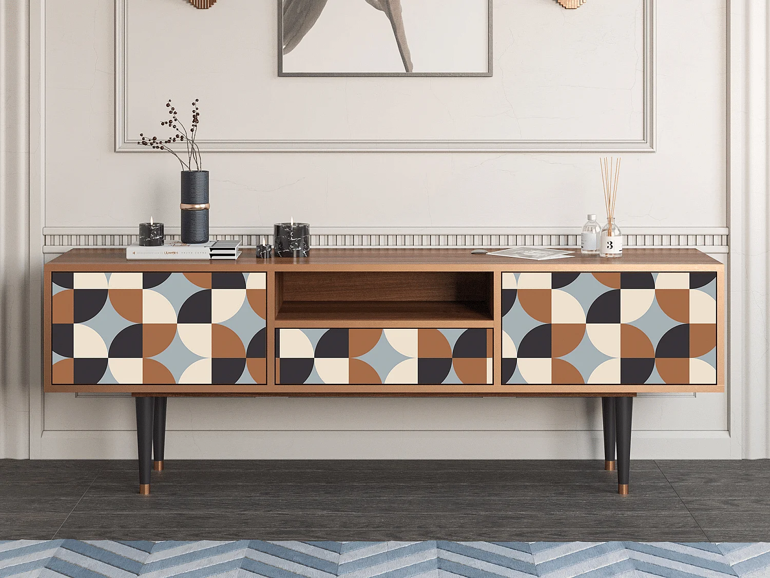 Mobile TV - 170х59х41 cm - T6 - Brown Sensation, Noce