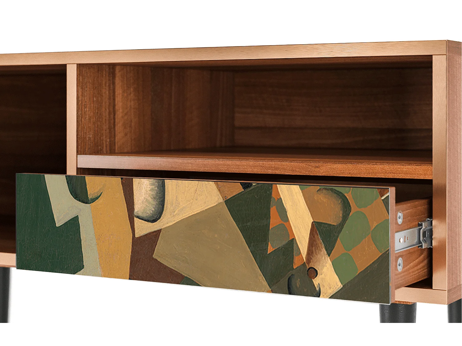 TV-Möbel - 115х59х48 cm - T3 - Glass and Checkerboard, Walnuss