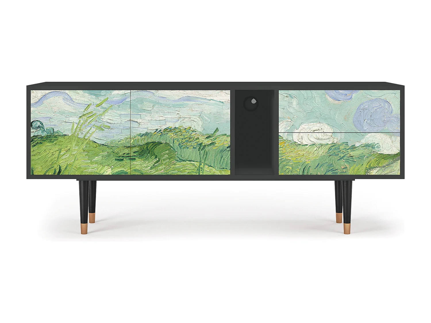 Mobile TV - 170х69х48 cm - T1 - Green Wheat Fields, Antracite