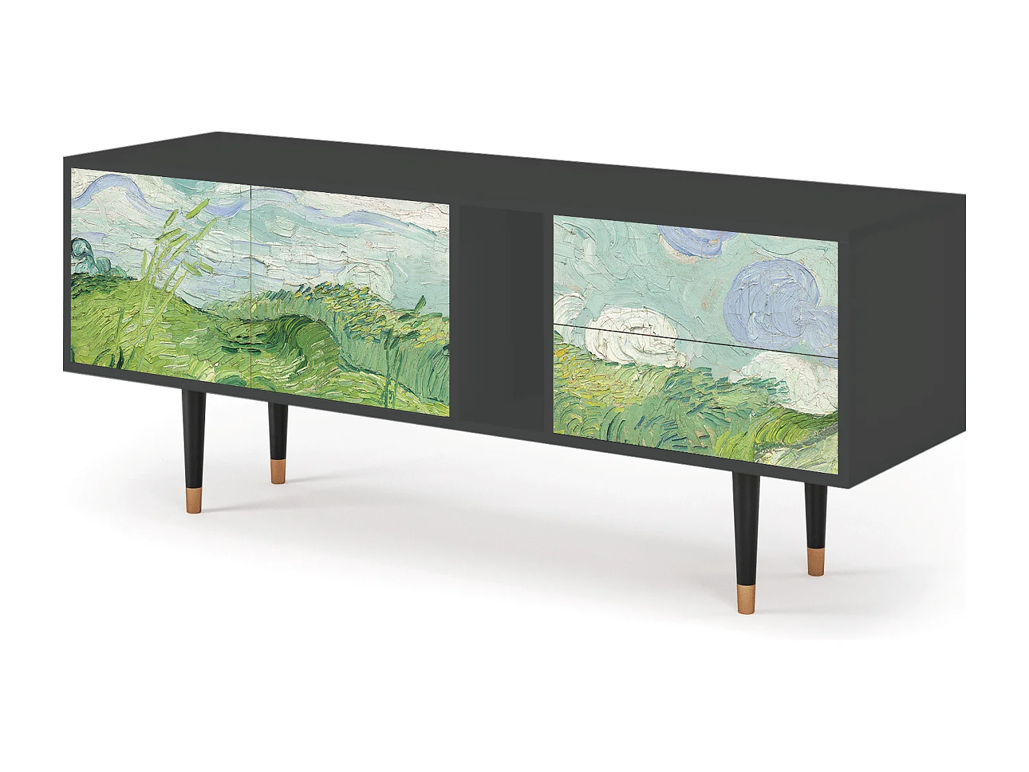 Mobile TV - 170х69х48 cm - T1 - Green Wheat Fields, Antracite