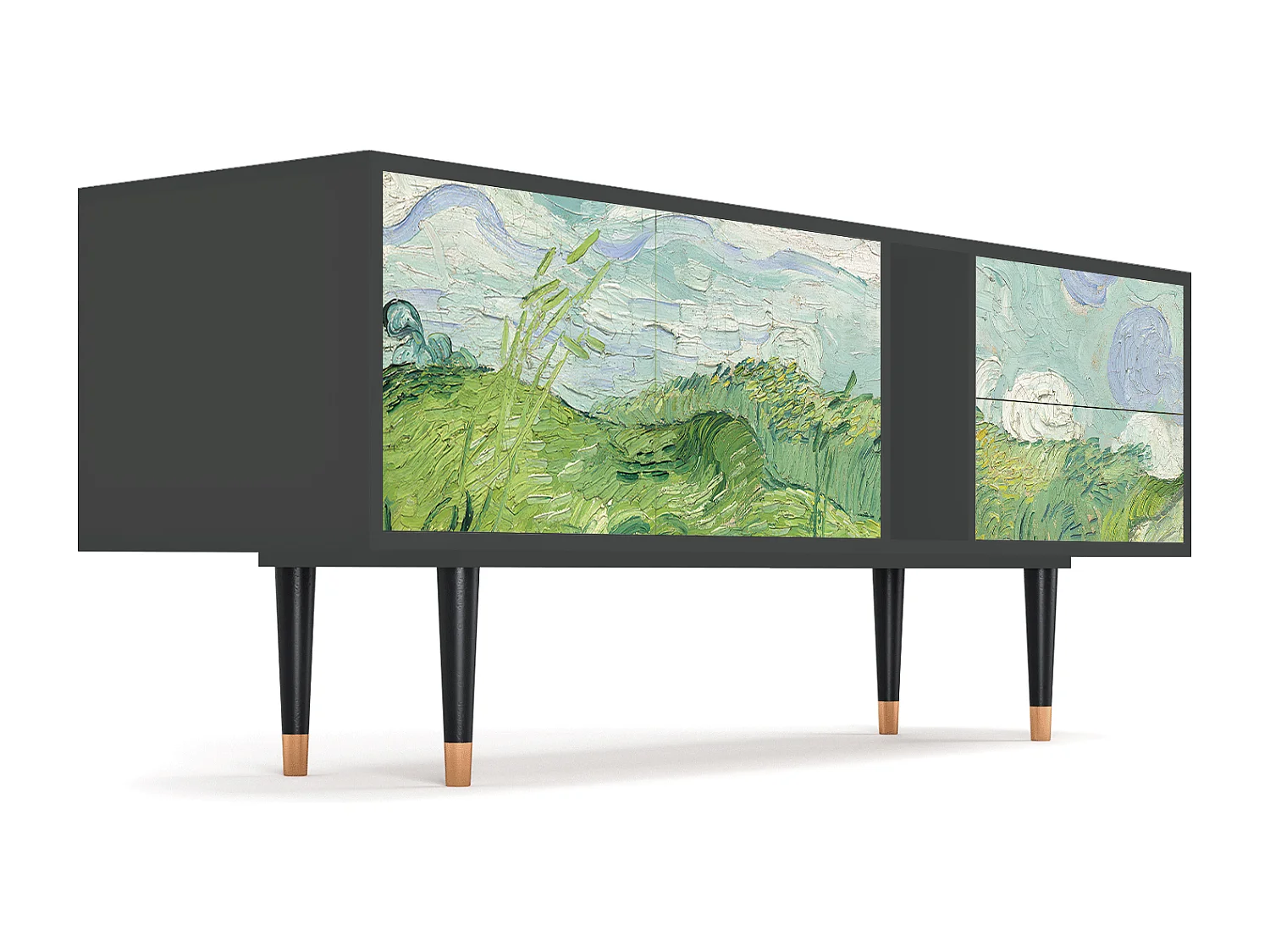 Mobile TV - 170х69х48 cm - T1 - Green Wheat Fields, Antracite