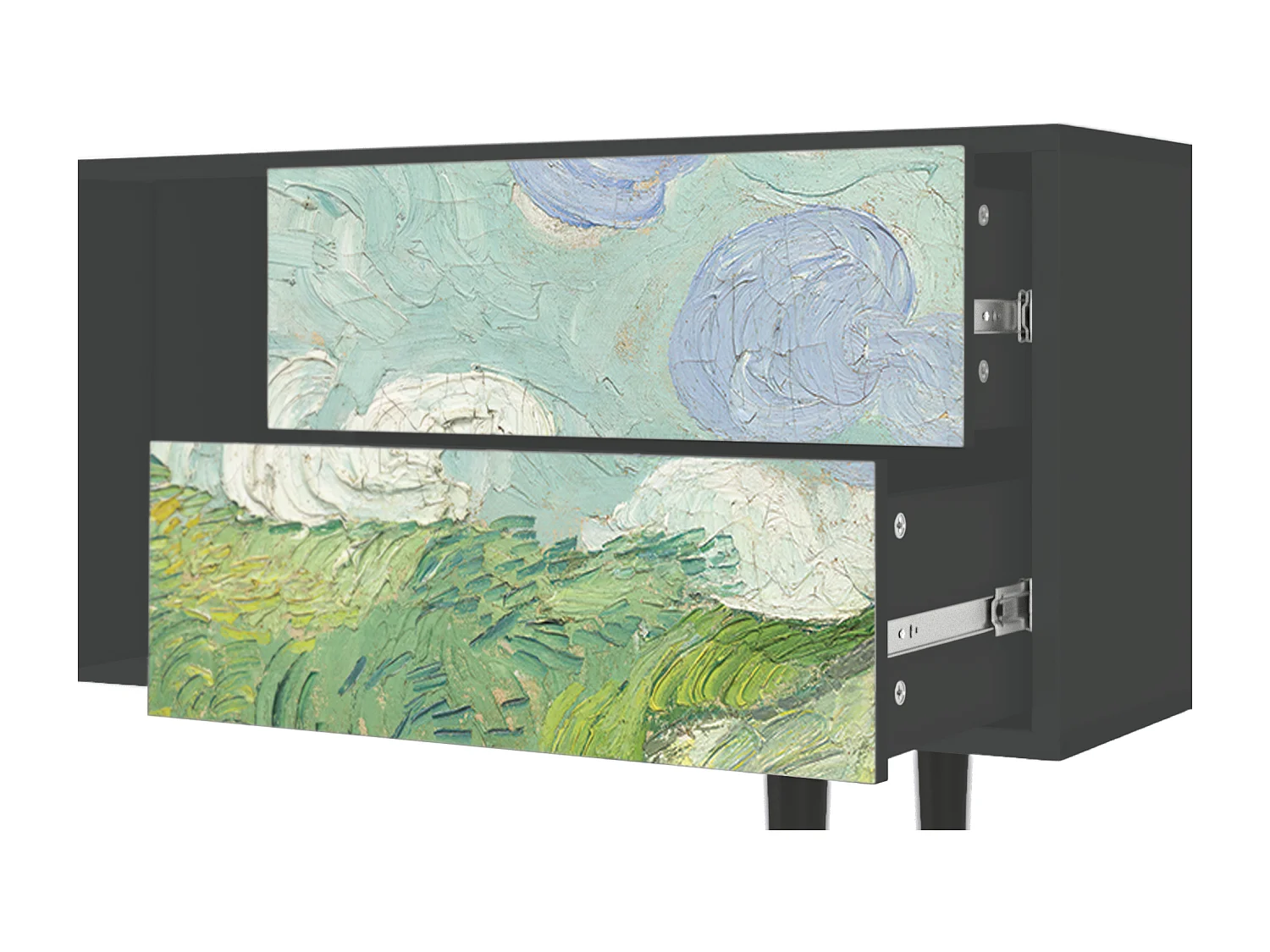 Mobile TV - 170х69х48 cm - T1 - Green Wheat Fields, Antracite