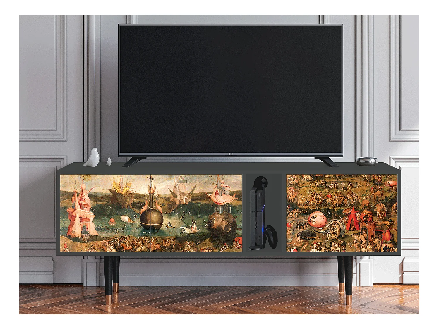 Meuble TV - 170х69х48 cm - T1 - Garden of Delights , Anthracite