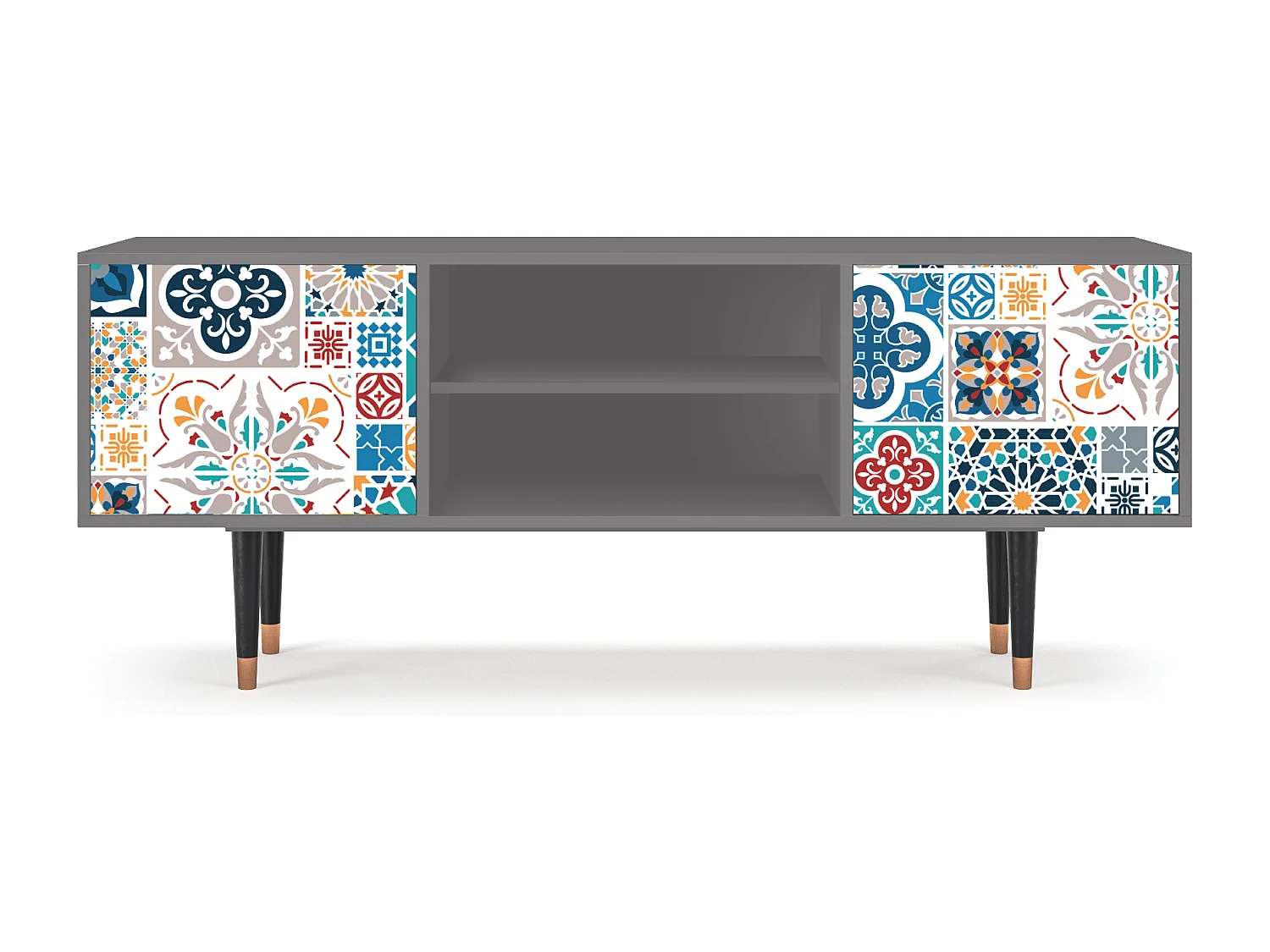 Meuble TV - 170х69х48 cm - T2 - Moroccan Market, Gris